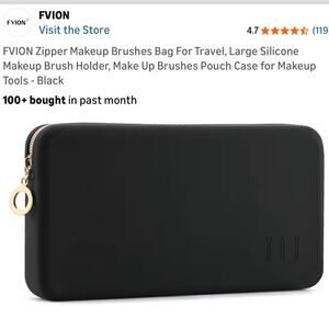 Black Silicone Makeup Brush Bag